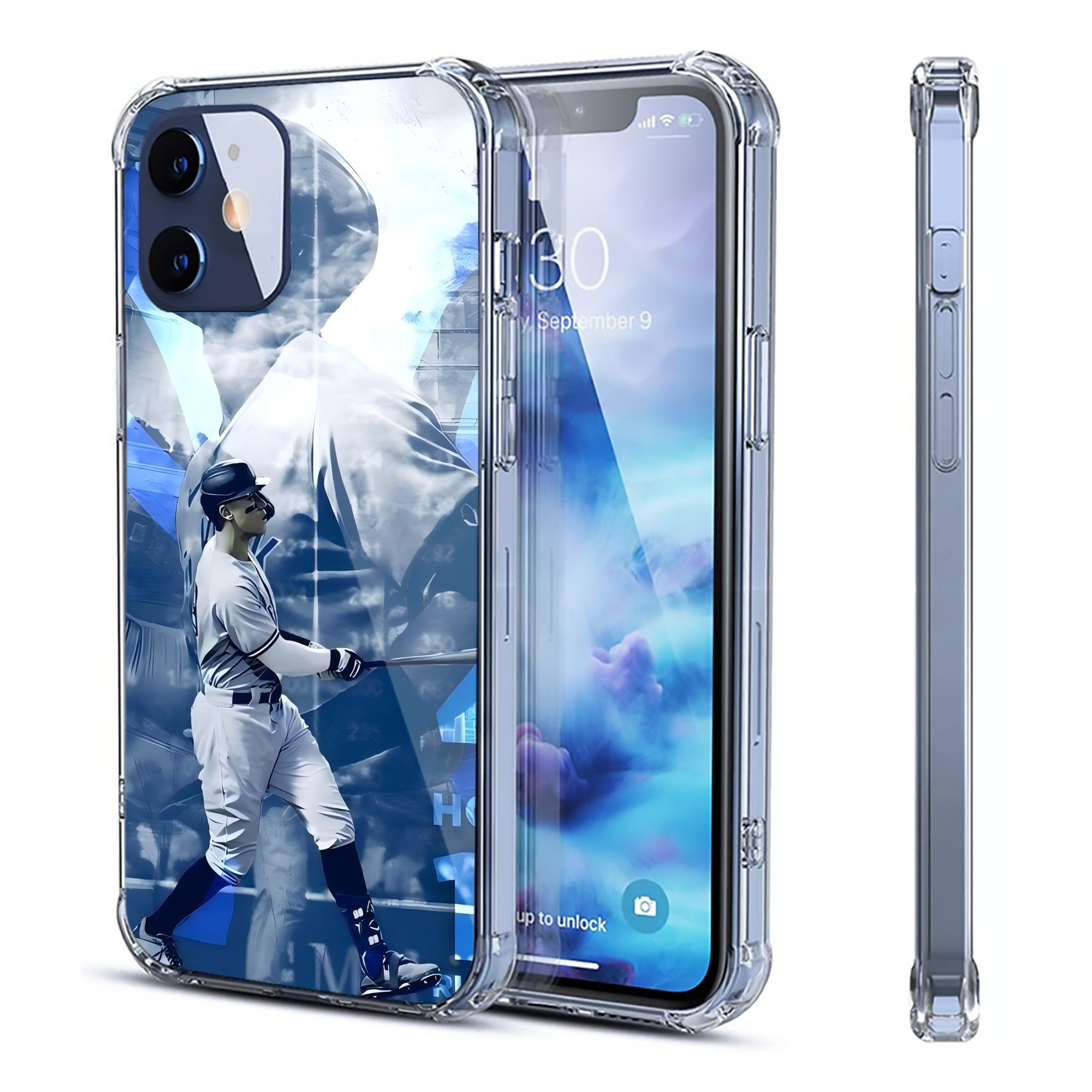 Aaron Judge 46 Home Runs Clear IPhone 12 Case – Soft TPU With UV Print – Enhanced Drop Protection, Precise Fit, Anti-Fingerprint, Customizable Design, Scratch-Resistant, Yellow-Resistant